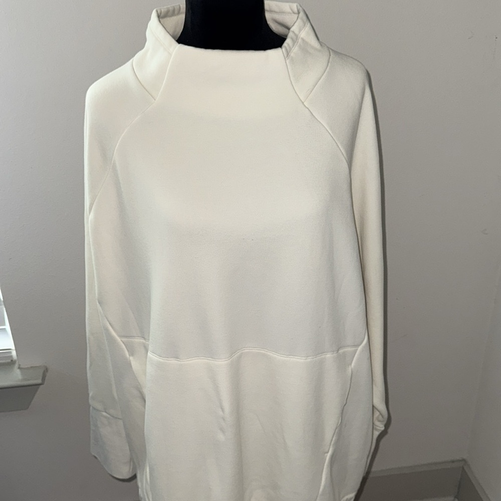 Fabletics Zaylee Funnel neck tunic ivory sweatshirt Sz 4X - Picture 2 of 12